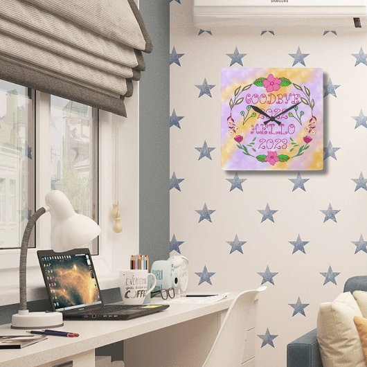 GOODBYE 20XX HELLO 20XX QUADRATISCHE WANDUHR