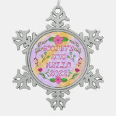 GOODBYE 20XX HELLO 20XX SCHNEEFLOCKEN Zinn-Ornament (Vorderseite)