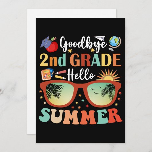 Goodbye 2. Grade Hello Summer Abschluss Ankündigung (Vorne/Hinten)