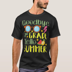 Goodbye 2. Klasse Hallo Sommersonnenbrille Letzten T-Shirt