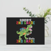Goodbye 2. Klasse Hello 3rd Grade T Rex Dinosaur Einladung (Stehend Vorderseite)