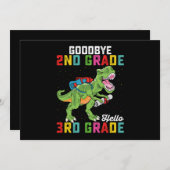 Goodbye 2. Klasse Hello 3rd Grade T Rex Dinosaur Einladung (Vorne/Hinten)