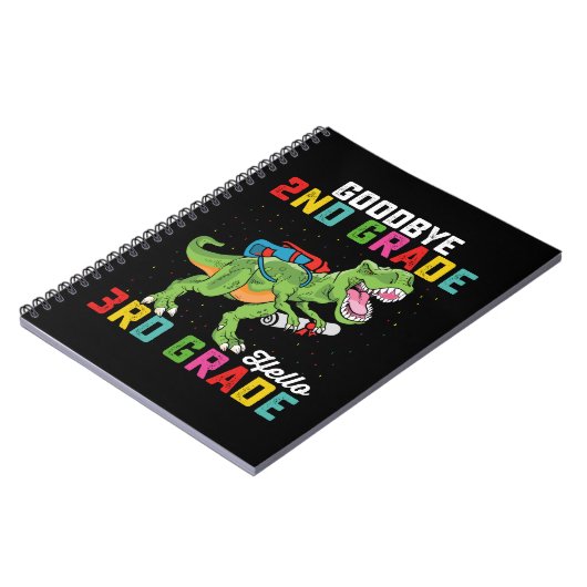 Goodbye 2. Klasse Hello 3rd Grade T Rex Dinosaur Notizblock (Linke Seite)