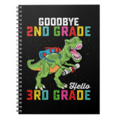 Goodbye 2. Klasse Hello 3rd Grade T Rex Dinosaur Notizblock (Vorderseite)