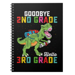 Goodbye 2. Klasse Hello 3rd Grade T Rex Dinosaur Notizblock