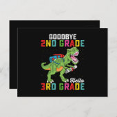 Goodbye 2. Klasse Hello 3rd Grade T Rex Dinosaur Postkarte (Vorne/Hinten)