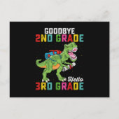 Goodbye 2. Klasse Hello 3rd Grade T Rex Dinosaur Postkarte (Vorderseite)