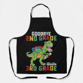 Goodbye 2. Klasse Hello 3rd Grade T Rex Dinosaur Schürze (Vorderseite)