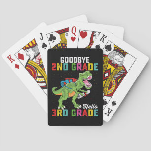 Goodbye 2. Klasse Hello 3rd Grade T Rex Dinosaur Spielkarten