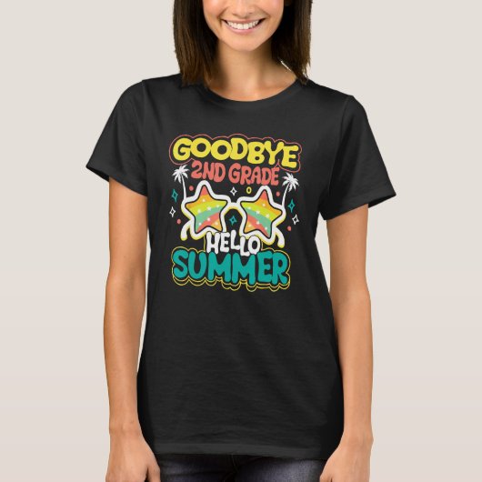 Goodbye 2nd Grade Hello Summer Last Day Of School T-Shirt (Vorderseite)