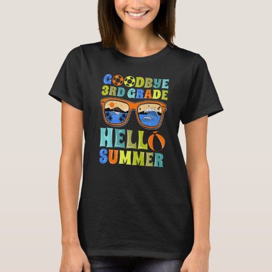 Goodbye 3 Grade Hello Summer School Teacher Stud T-Shirt (Vorderseite)