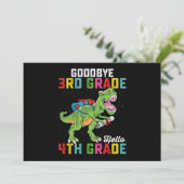 Goodbye 3rd Grade Hello 4th Grade T Rex Dinosaur Einladung (Stehend Vorderseite)