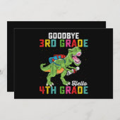 Goodbye 3rd Grade Hello 4th Grade T Rex Dinosaur Einladung (Vorne/Hinten)