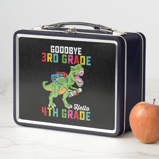 Goodbye 3rd Grade Hello 4th Grade T Rex Dinosaur Metall Brotdose (Beispiel)