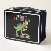 Goodbye 3rd Grade Hello 4th Grade T Rex Dinosaur Metall Brotdose (Vorderseite)