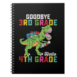 Goodbye 3rd Grade Hello 4th Grade T Rex Dinosaur Notizblock