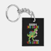 Goodbye 3rd Grade Hello 4th Grade T Rex Dinosaur Schlüsselanhänger (Vorderseite links)