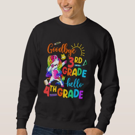 Goodbye 3rd Grade Hello 4th Grade Unicorn Girls 20 Sweatshirt (Vorderseite)