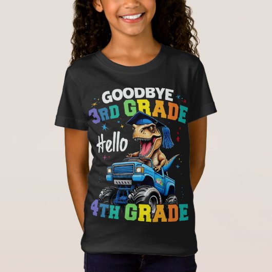 Goodbye, 3rd Grade T Rex Monster Truck Abschluss T-Shirt (Vorderseite)