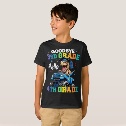 Goodbye, 3rd Grade T Rex Monster Truck Abschluss T-Shirt (Vorne ganz)