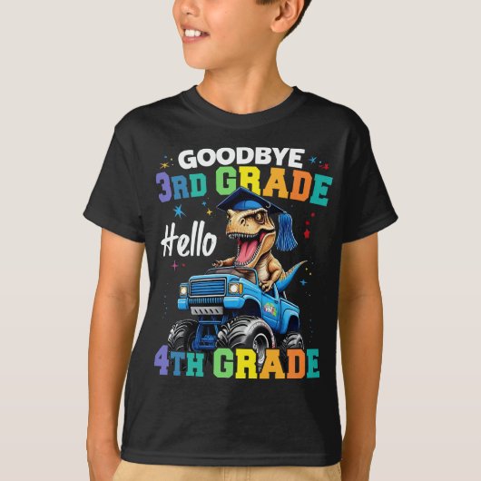 Goodbye, 3rd Grade T Rex Monster Truck Abschluss T-Shirt (Vorderseite)