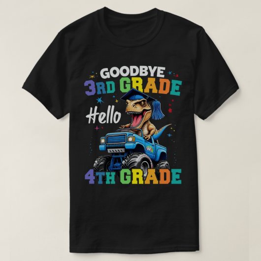 Goodbye, 3rd Grade T Rex Monster Truck Abschluss T-Shirt (Design vorne)
