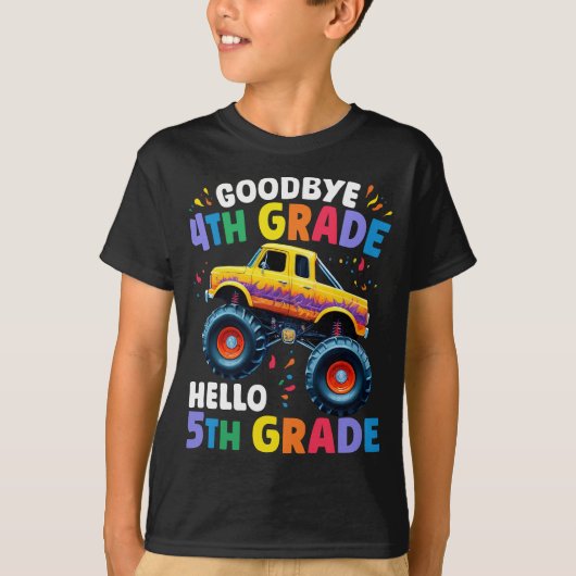 Goodbye 4. Grade Monster Truck Abschluss T-Shirt (Vorderseite)