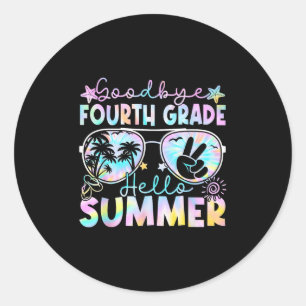 Goodbye 4 th Grade Hallo Sommer Vierte Klasse letz Runder Aufkleber