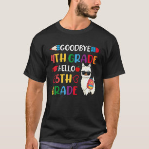 Goodbye 4 th Grade Hello 5th Grade Llama Girls 202 T-Shirt