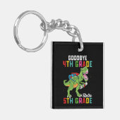 Goodbye 4 th Grade Hello 5th Grade T Rex Dinosaur Schlüsselanhänger (Vorderseite links)