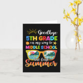 Goodbye 5. Grade Abschluss to Middle School Firs Karte (Gelbe Blume)