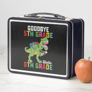 Goodbye 5 th Grade Hello 6th Grade T Rex Dinosaur Metall Brotdose