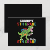 Goodbye 5 th Grade Hello 6th Grade T Rex Dinosaur Postkarte (Vorne/Hinten)