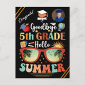 Goodbye 5 th Grade Hello Summer Abschluss Custom Ankündigungspostkarte (Vorderseite)