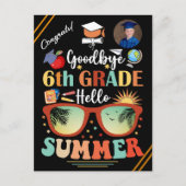 Goodbye 6 th Grade Hello Summer Abschluss Custom Ankündigungspostkarte (Vorderseite)
