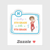 Goodbye 8. Klasse Hello 9. Klasse Aufkleber (Blatt)