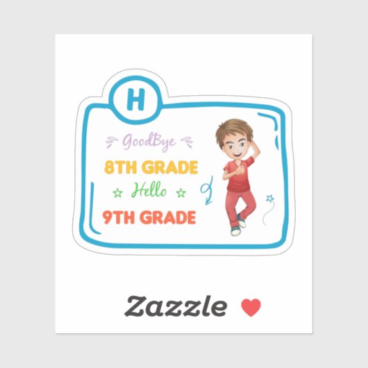 Goodbye 8. Klasse Hello 9. Klasse Aufkleber (Blatt)