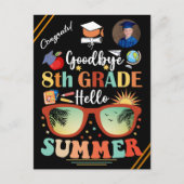 Goodbye 8 th Grade Hello Summer Abschluss Custom Ankündigungspostkarte (Vorderseite)