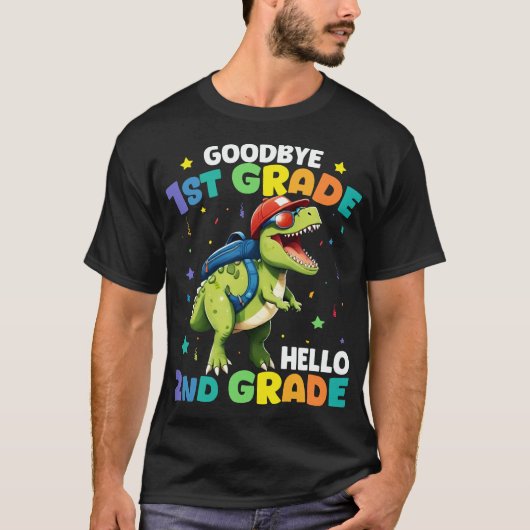 Goodbye Abschluss der 1. Klasse T Rex Dinosaurier T-Shirt (Vorderseite)