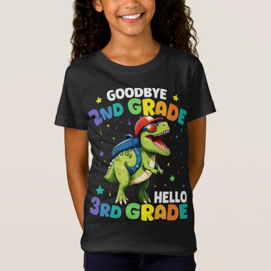 Goodbye Abschluss der zweiten Klasse T Rex Dinosau T-Shirt (Vorderseite)