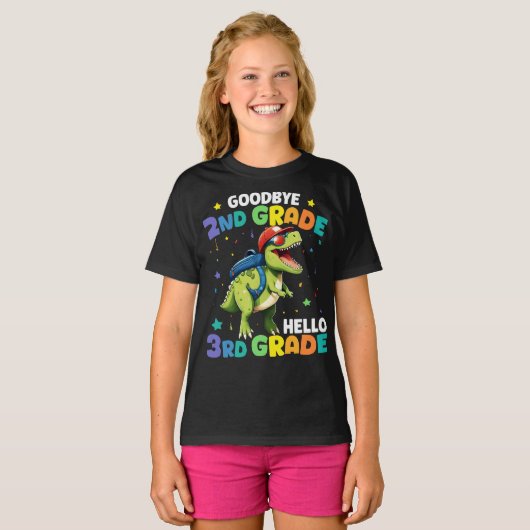 Goodbye Abschluss der zweiten Klasse T Rex Dinosau T-Shirt (Vorne ganz)