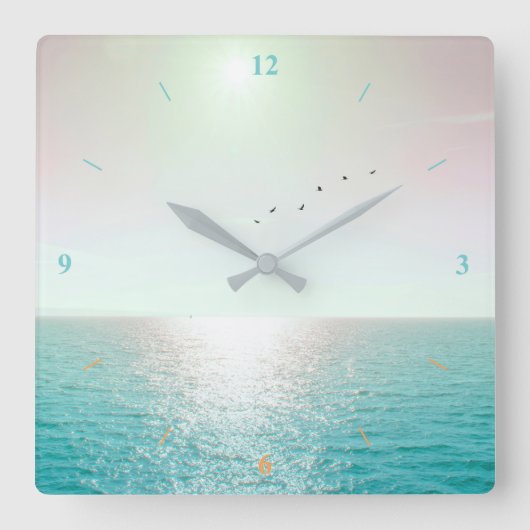 Goodbye Blighty Quadratische Wanduhr (Vorderseite)