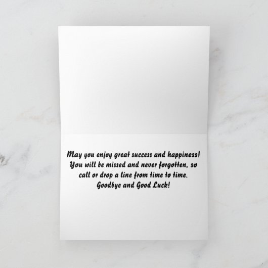 "Goodbye Card" Karte (Innenseite)