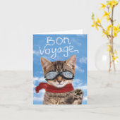 Goodbye Cat - Funny Pet Animal Bon Voyage Gruß Karte (Gelbe Blume)