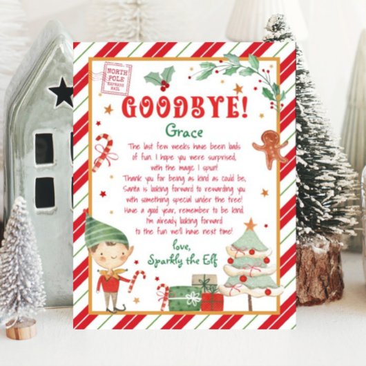 Goodbye Christmas Elf Letter Poster