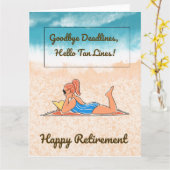 Goodbye Deadlines Funny Retirement Card Karte (Gelbe Blume)
