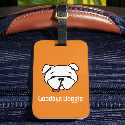 Goodbye Dogggie White Text Gepäckanhänger (Vorderseite Insitu 2)