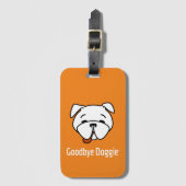 Goodbye Dogggie White Text Gepäckanhänger (Vorderseite Vertikal)