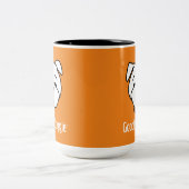 Goodbye Dogggie White Text Zweifarbige Tasse (Mittel)