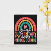Goodbye Elementary Hello Middle School Abschluss Karte (Gelbe Blume)